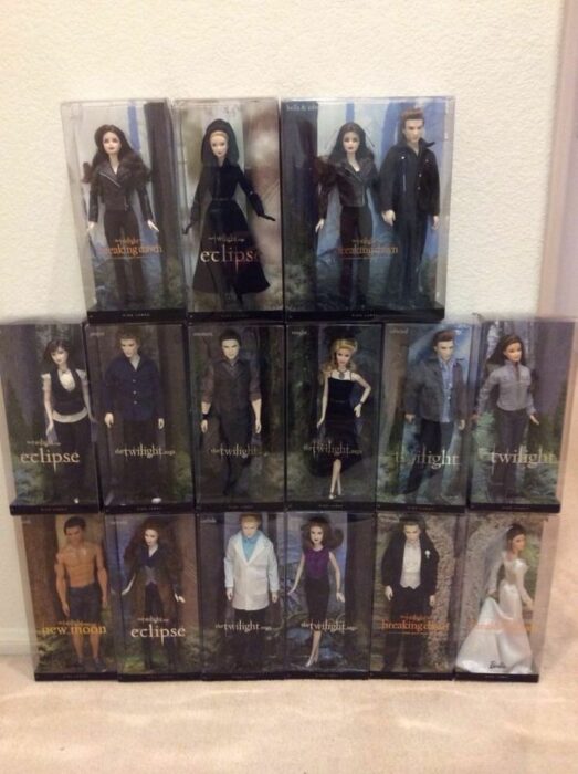 imagen con toda la colección de Barbie Crepúsculo 