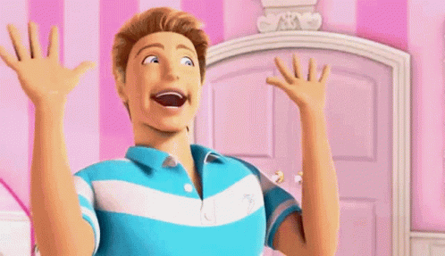 emoción de Ken con Barbie gif