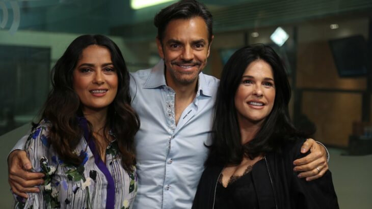 Salma Hayek Eugenio Derbez y Martha Debayle