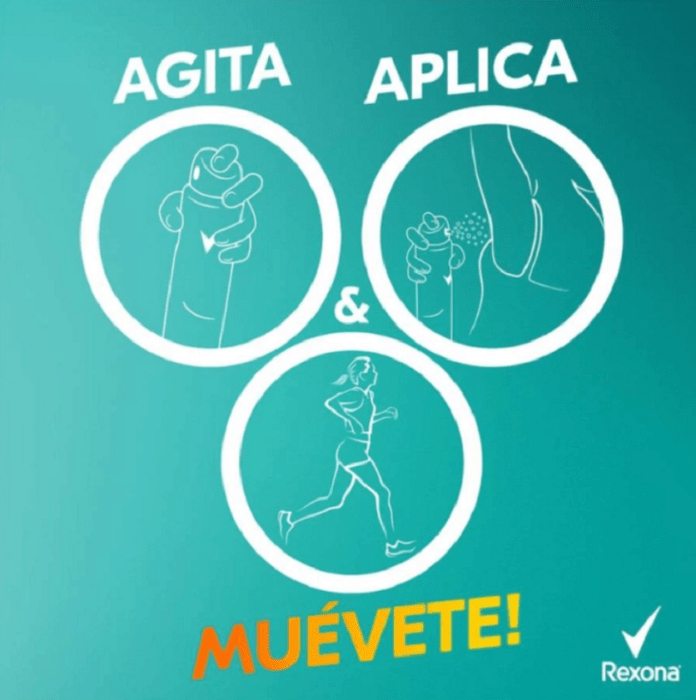 imagen publicitaria del desodorante Rexona 72 horas