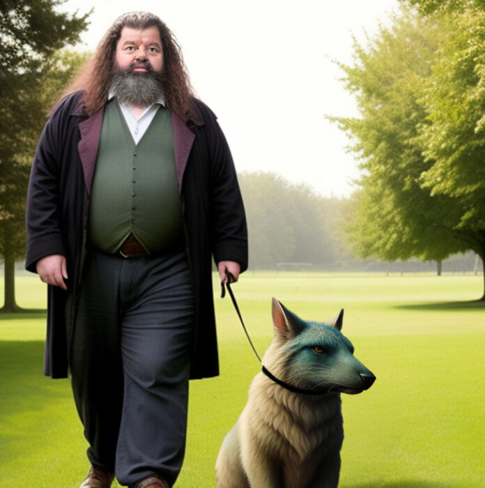 hagrid con su perro segun la ia