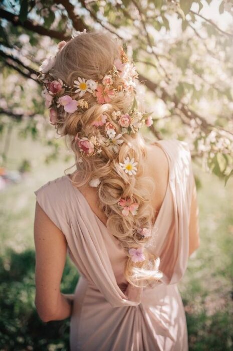 trenza con flores 