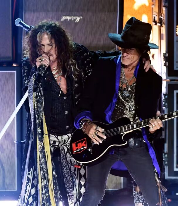 Steven Tyler y Joe Perry durante presentación de Aerosmith 