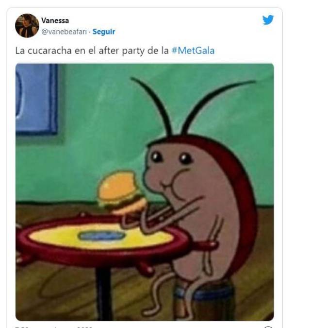 meme cucaracha en la met después de la fiesta