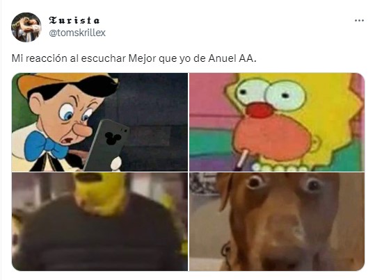 meme con caras de sorpresa sobre la nueva canción de Anuel AA 