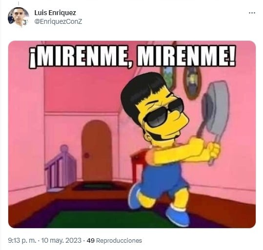 meme de Bart Simpson con referencia a Anuel AA con la controversia con Karol G