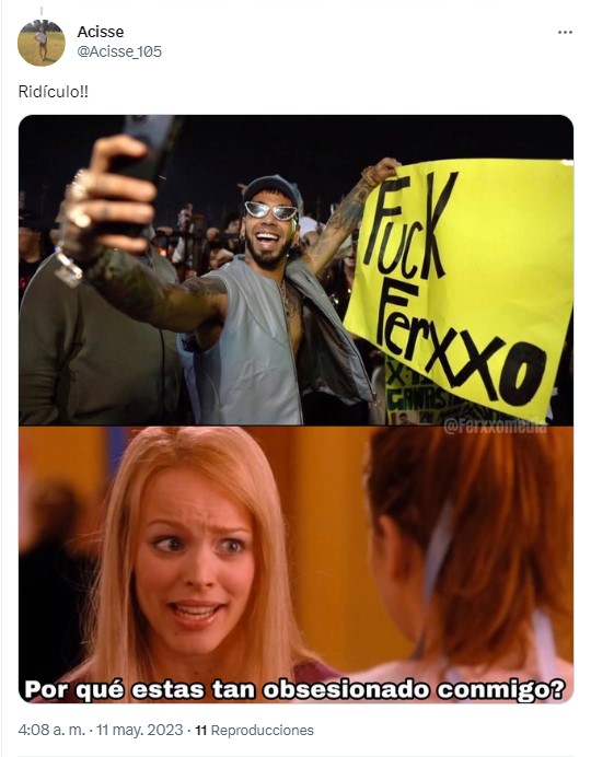 meme de Anuel AA con el meme de chicas pesadas con respecto a la polémica contra Karol G y Feid 