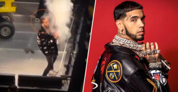 Anuel AA se queda sin cabello postizo en pleno concierto y… ¡adiós peluquín!