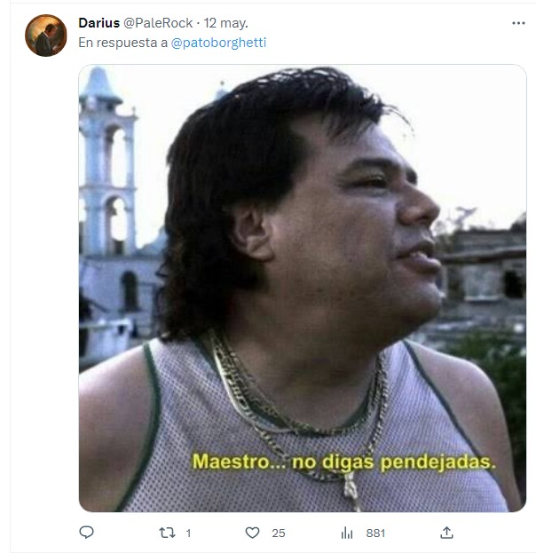 meme reacción de comentario de pato borghetti