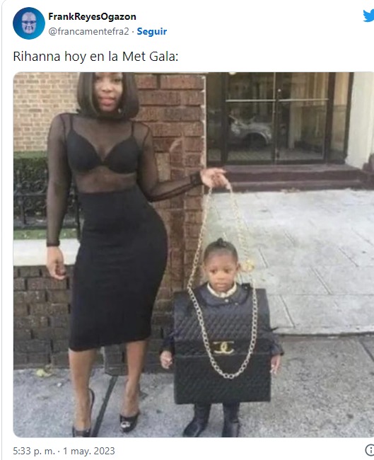 meme de rihanna por la met 2023