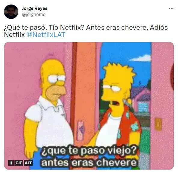 meme que te pasó antes eras chévere netflix 