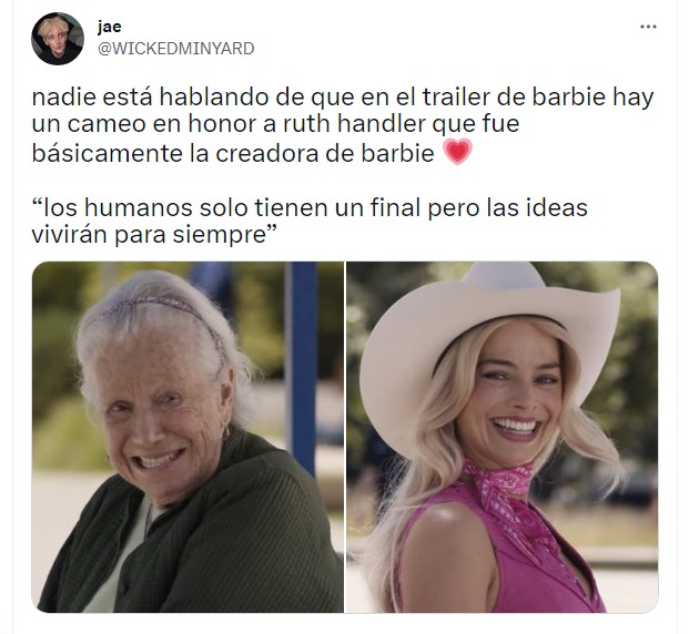 cameo de Bárbara Handler con Barbie en la película 