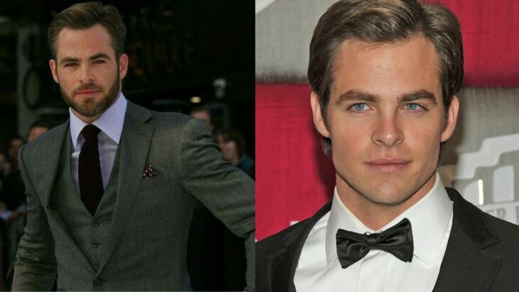 Chris Pine con y sin barba comparación