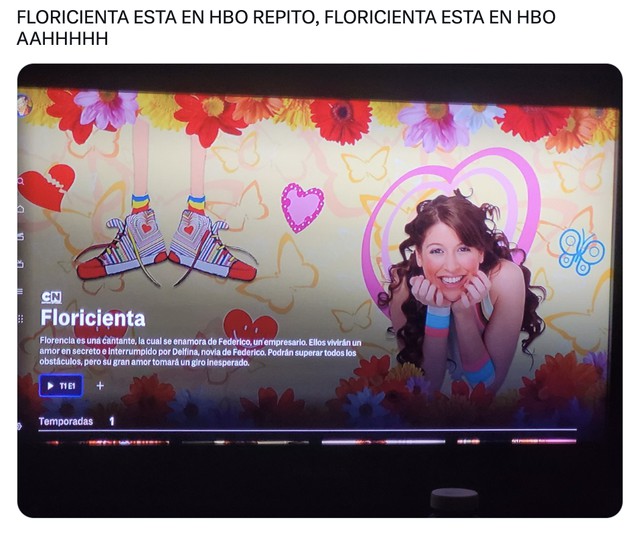 captura de un tuit sobre la serie de Floricienta en HBO Max