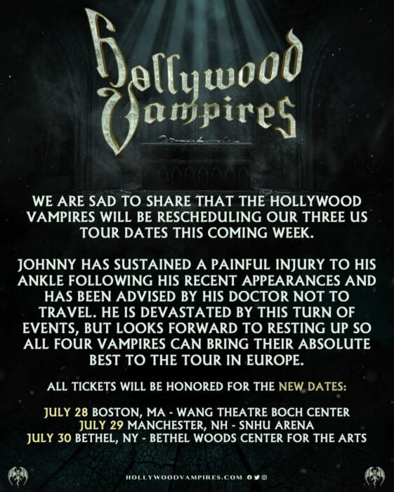 Comunicado de Hollywood Vampires