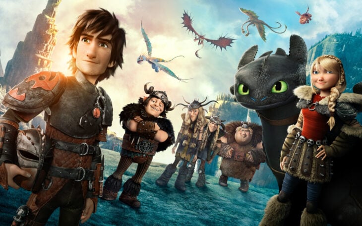 Imagen que muestra a los personajes de la película animada 'Cómo entrenar a tu dragón' 