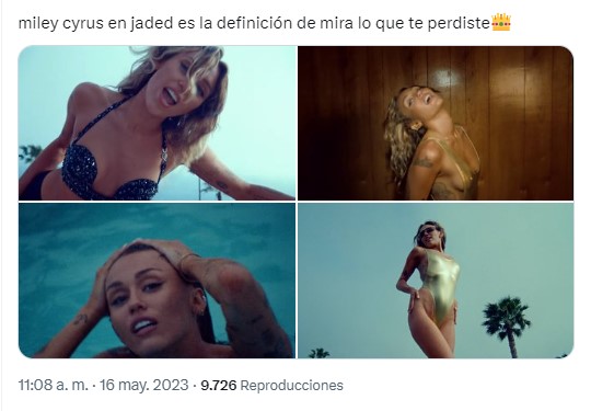 captura de pantalla de una reacción de la nueva canción de Miley Cyrus 