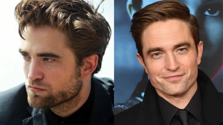 Robert Pattinson con y sin barba comparación