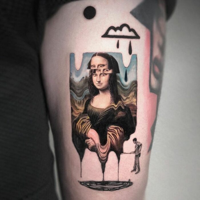 tatuaje de Monna Lisa derritiéndose 