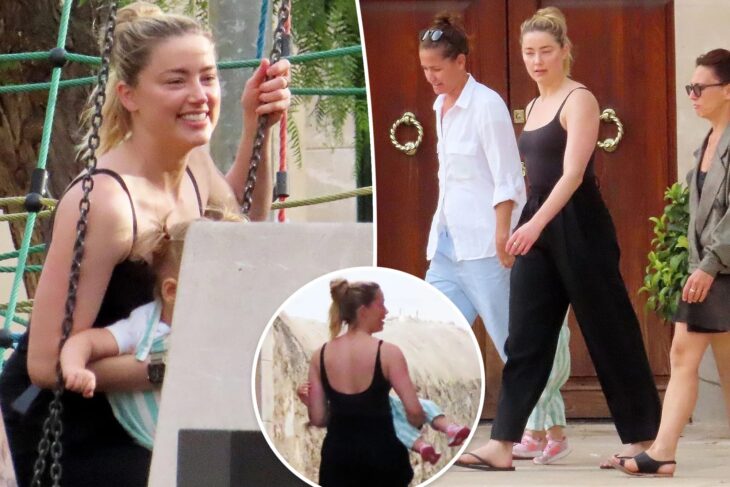 Amber Heard, Oonagh Paige y Bianca Butti paseando juntas por las calles de Mallorca España