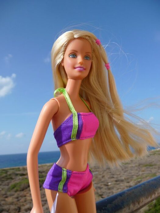 barbie con un mechón con ligas 