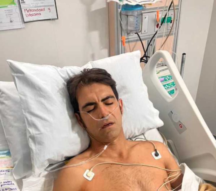 imagen publicada en las redes del torero Arturo Macías en la cama de terapia intensiva de un hospital de Aguascalientes