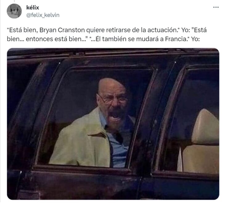 Meme Bryan Cranston anunció su retiro de la actuación 