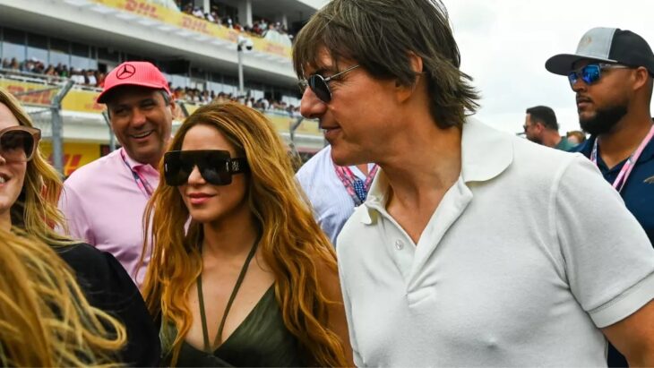 Tom Cruise y Shakira en el GP de Miami