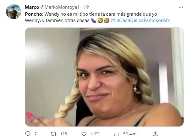 reacción del público con meme de Wendy guevara