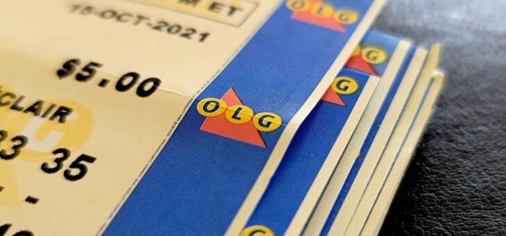 Imagen que muestra un billete de lotería de la OLG en Canadá 