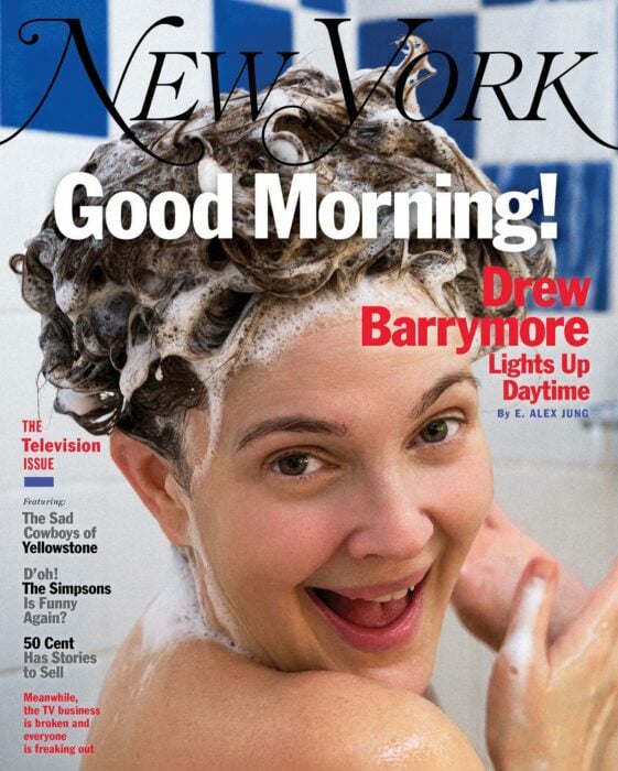 Portada de la revista The News York con la actriz Drew Barrymore en la portada 