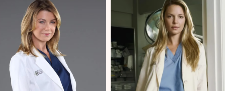 Katherine Heigl y Ellen Pompeo en sus personajes de Grey's Anatomy