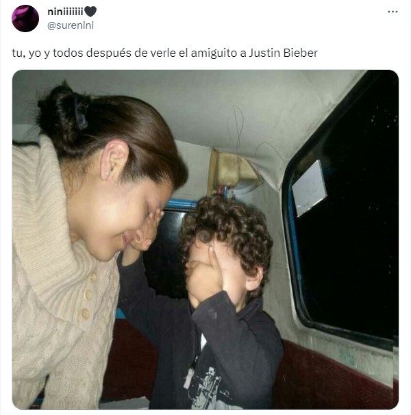 meme de un niño y una mujer tapándose los ojos 