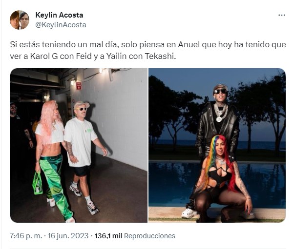 meme sobre KArol G y Yailin la más viral con sus nuevas parejas 