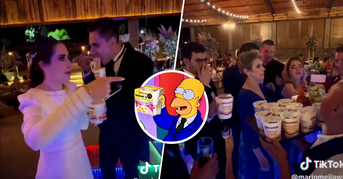 Dream level: Bride and groom give away Maruchan soups at their wedding