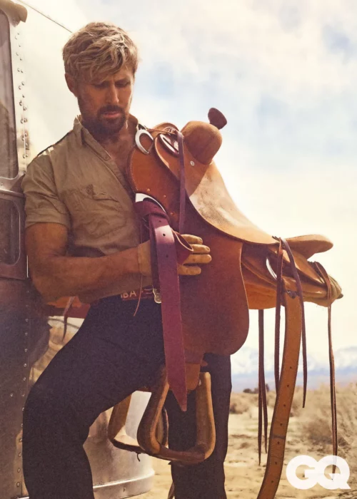 Ryan Gosling posando para GQ