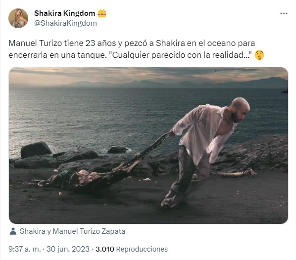 meme sobre el nuevo tema de Shakira con Manuel Turizo 