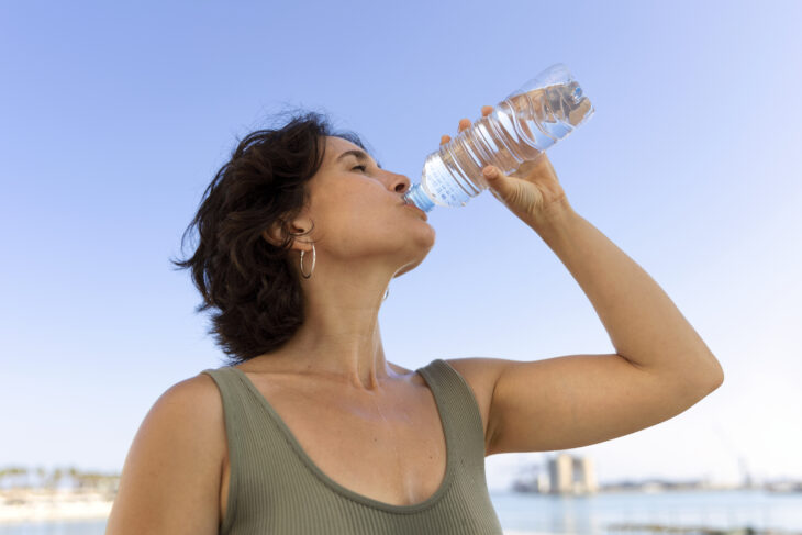 Imagen de una mujer tomando agua 