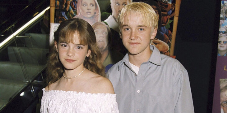 Emma Watson con Tom Felton cuando eran niños 
