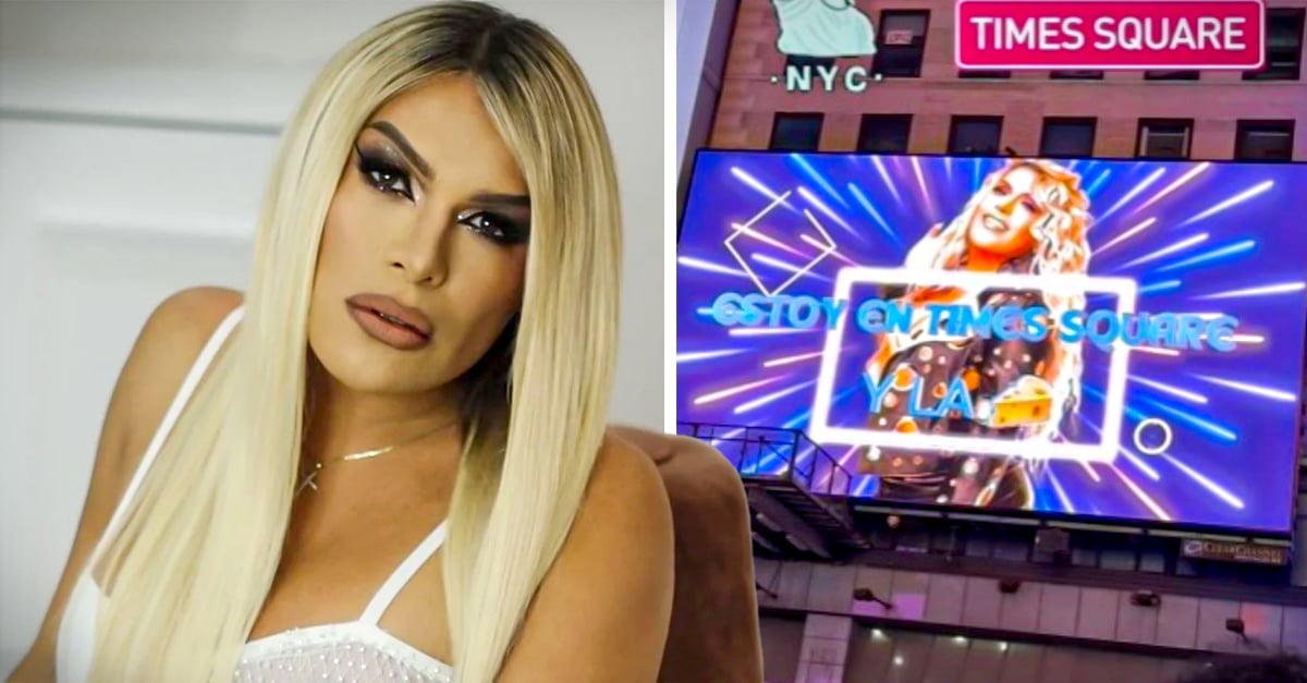 Wendy Guevara appears on screens in Time Square and causes a sensation!