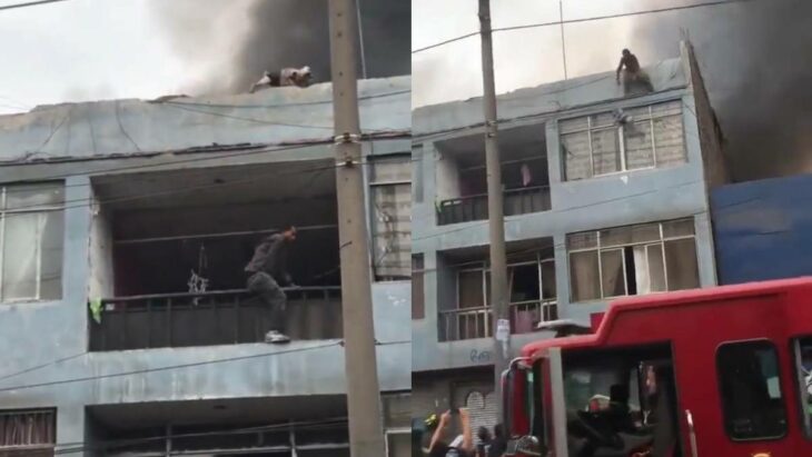 casa azul incendiándose 