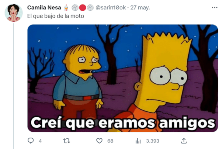 un meme hecho con la imagen de Bart Simpson y Martin Prince personajes de los Simpson 