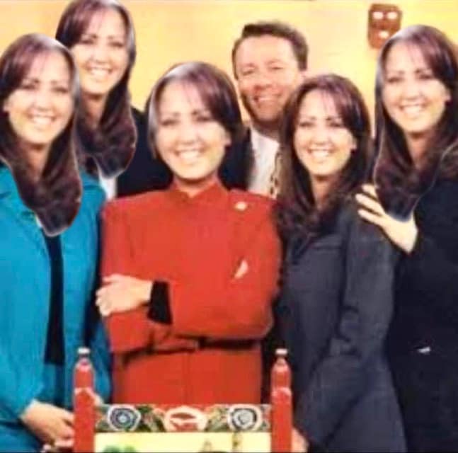 imagen del viejo elenco del programa hoy todos con la cara de Andrea Legarreta 