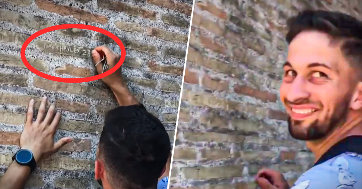 Tourist records his girlfriend’s name in the Colosseum in Rome and could go to prison #Stephanie