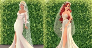 Así de hermosas lucirían las princesas de Disney con vestidos de novia modernos