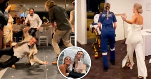 Quiso sorprender a su esposa con baile sorpresa en la boda y terminó en el hospital